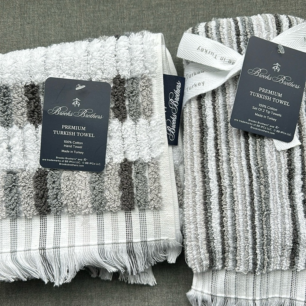 Brooks Brothers Hand Towel and Two Tip towels